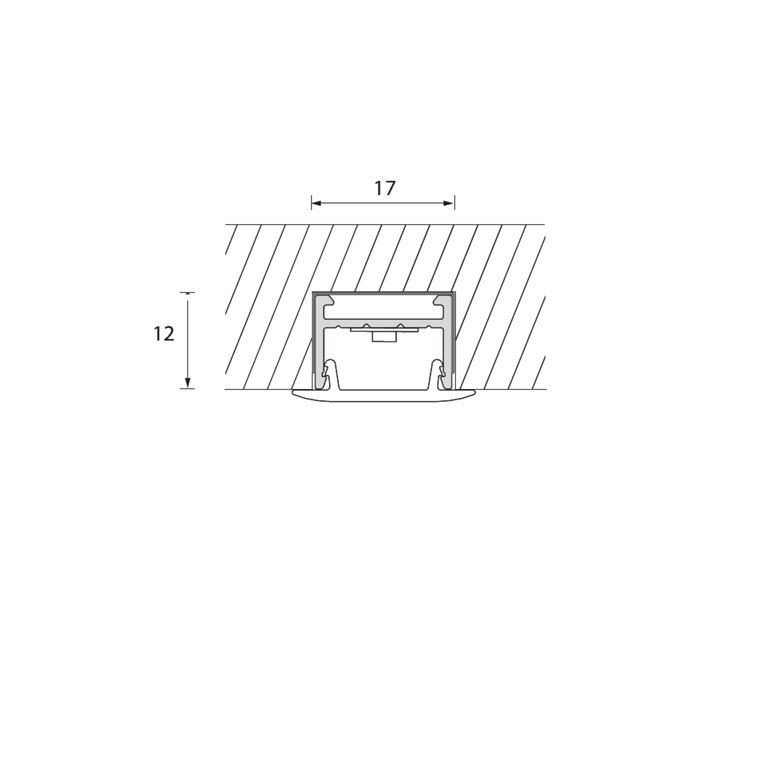 Led profiel+afdekkap Mec2 3000 alu geanodiseerd